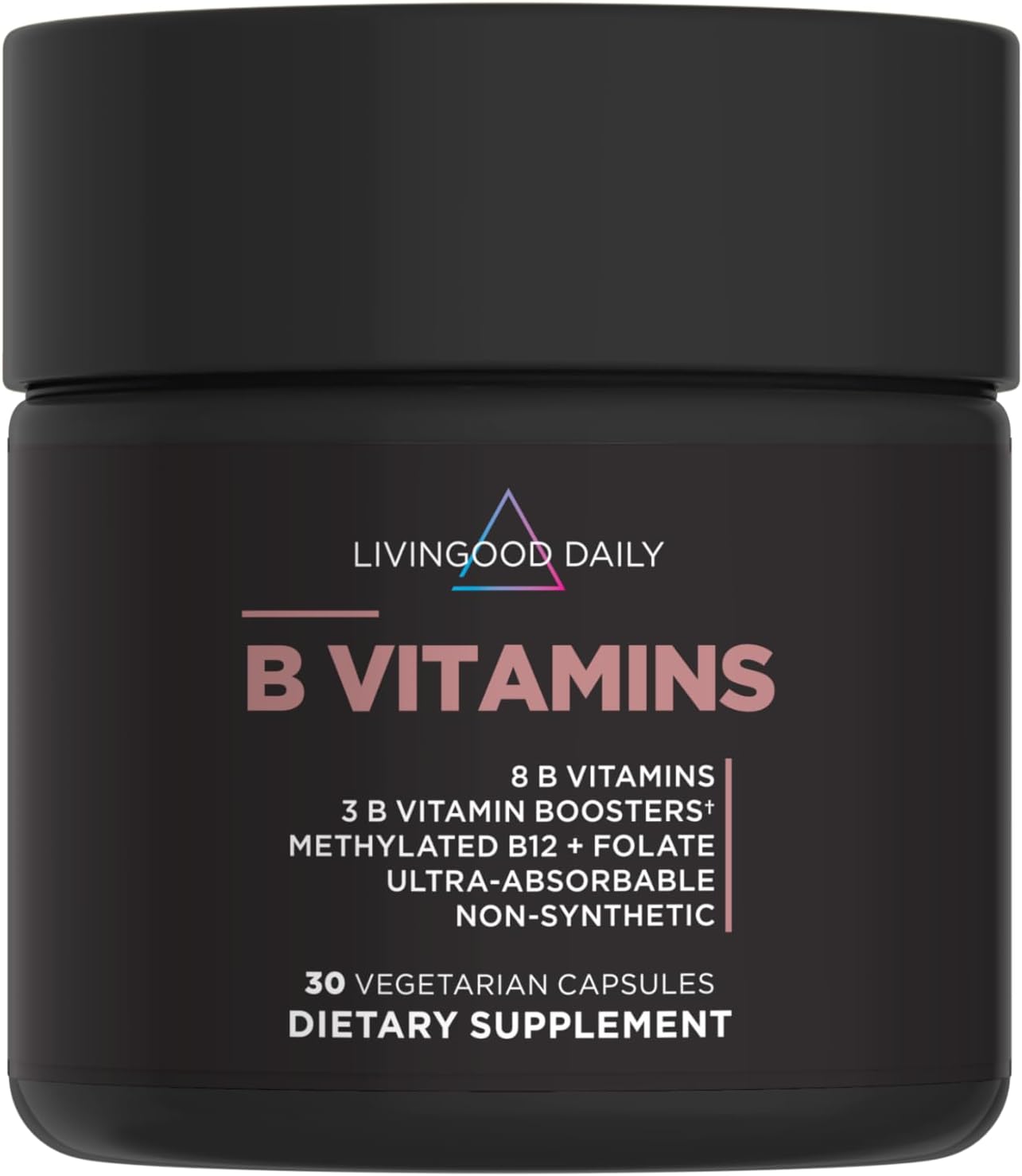 Livingood Daily Complejo B Metilado | 11 Formas Activas de Vitaminas B | Vegano y Sin Gluten | 30 Cápsulas