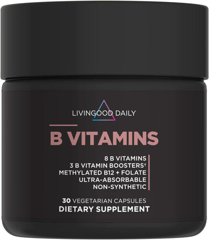 Livingood Daily Complejo B Metilado | 11 Formas Activas de Vitaminas B | Vegano y Sin Gluten | 30 Cápsulas – Image 1
