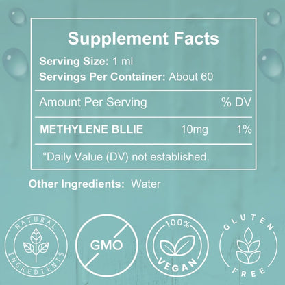 OU Methylene Blue 1% | Grado USP | – Diluye las gotas en un vaso de agua, zumo o cualquier otra bebida no – Image 6