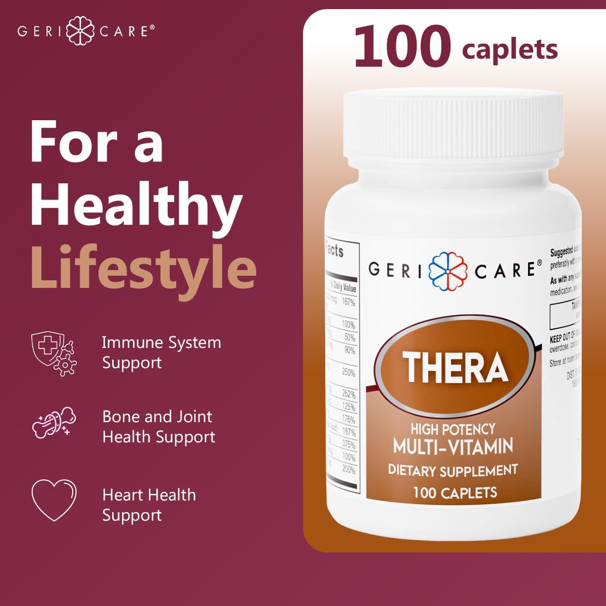 GeriCare Thera Multivitamínico de Alta Potencia, 100 Comprimidos