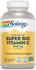 Solaray Super Bio Buffered Vitamin C 1000mg - Liberación Prolongada con Bioflavonoides - 360 Cápsulas
