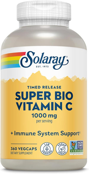 SOLARAY Super Bio Vitamina C Amortiguada – Función del sistema inmunitario: La vitamina C contribuye al – Image 1