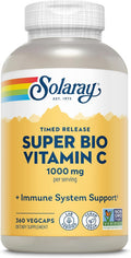 Solaray Super Bio Vitamina C Amortiguada 1000 mg – Liberación en Dos Fases con Bioflavonoides – 360 Cápsulas