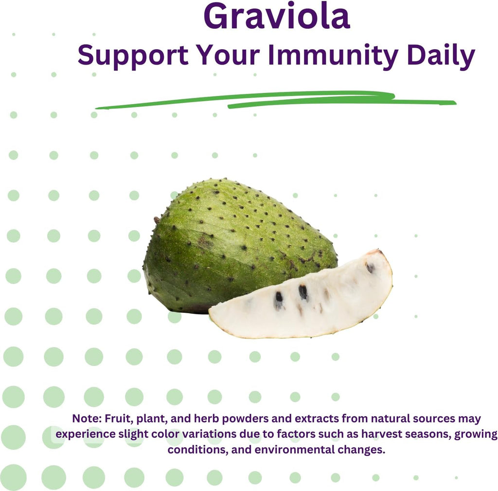Paradise Herbs Graviola, Extracto de Hoja de Graviola, Superalimento Antioxidante Guanábana, Extracto de Espectro Completo, Ultra Puro, Vegano, No OGM, Sin Gluten, 60 Cápsulas Vegetarianas