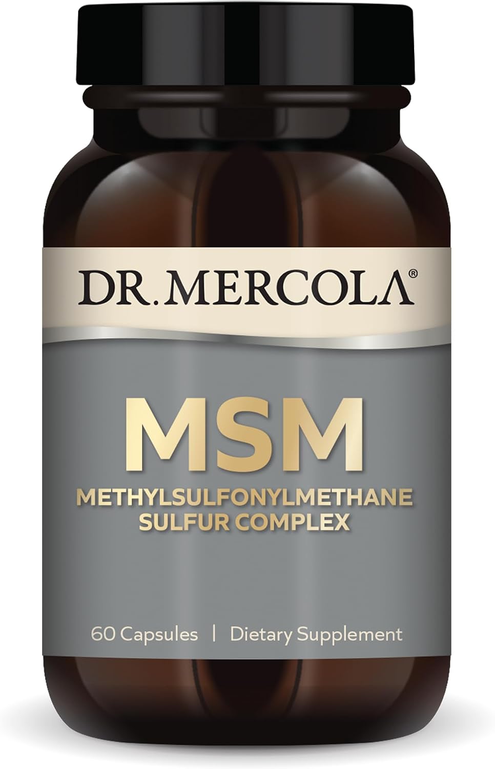 Dr. Mercola MSM Sulfur Complex - Apoyo Articular y Salud Celular - OptiMSM - R-Ácido Alfa Lipoico - TMG - Mezcla de Azufre Orgánico - 60 Cápsulas (30 Porciones)