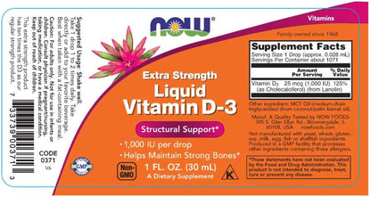 Now Foods Liquid Vitamin D3 Extra Strength - – El mantenimiento de los niveles normales de calcio en sangre. – Image 2