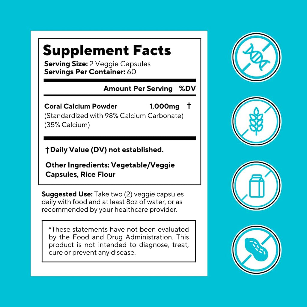 Vitapia Coral Calcium 1000mg - 120 Cápsulas Veganas