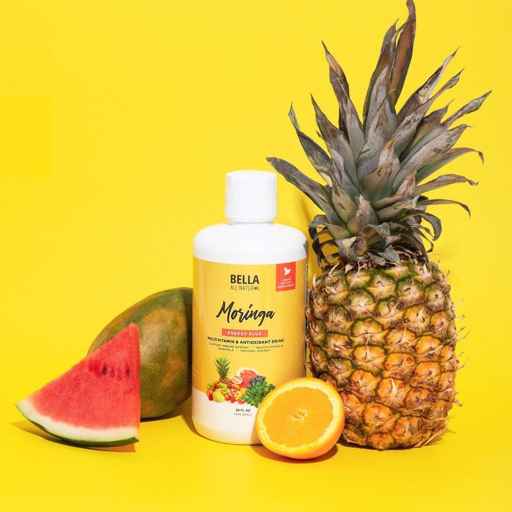 Bella All Natural Moringa Juice Energy Plus - Bebida Multivitamínica y Antioxidante - 946ml