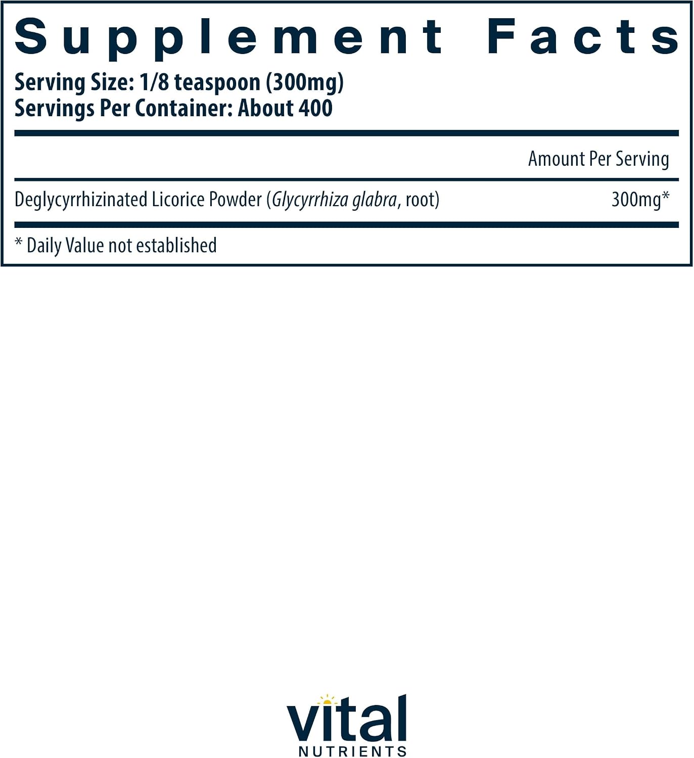 Vital Nutrients DGL en Polvo – Extracto de Regaliz Desglicirricinado para el Soporte Digestivo