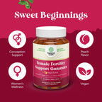 Fertility Gummies para Mujeres – Gominolas de Inositol con Myo-Inositol, Ácido Fólico y Vitex – Sabor Melocotón – 60 Unidades