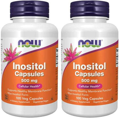 Inositol 500mg - 100 Cápsulas (Pack de 2) - NOW Foods – Image 1