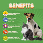Makondo Pets Suplemento de Aceite de Pescado y Omega 3 para Perros y Gatos - Alivio de Picor, Piel Seca y Alergias (2 Paquetes, 120 Comprimidos)