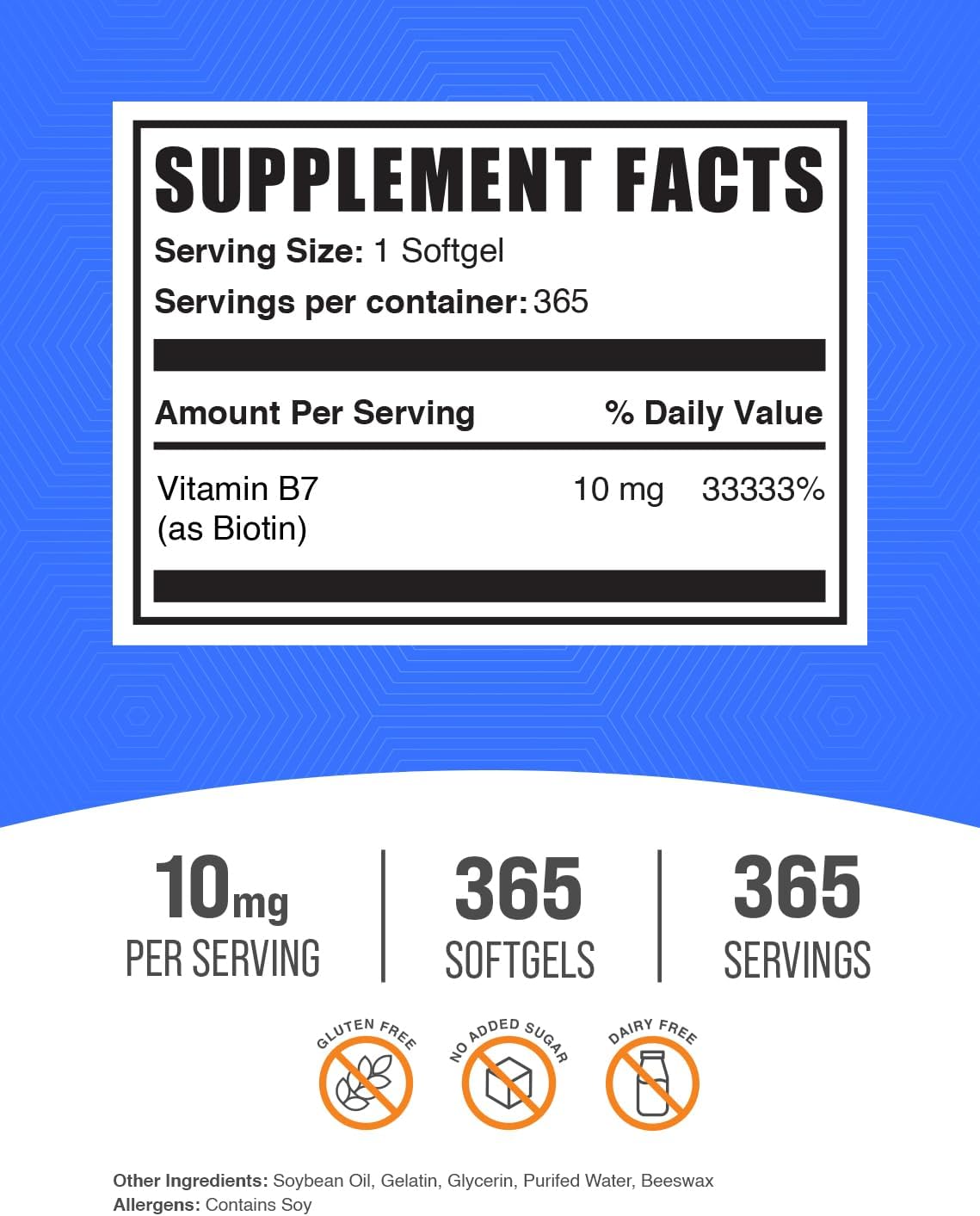 Biotina 10000mcg Softgels - Vitamina B7