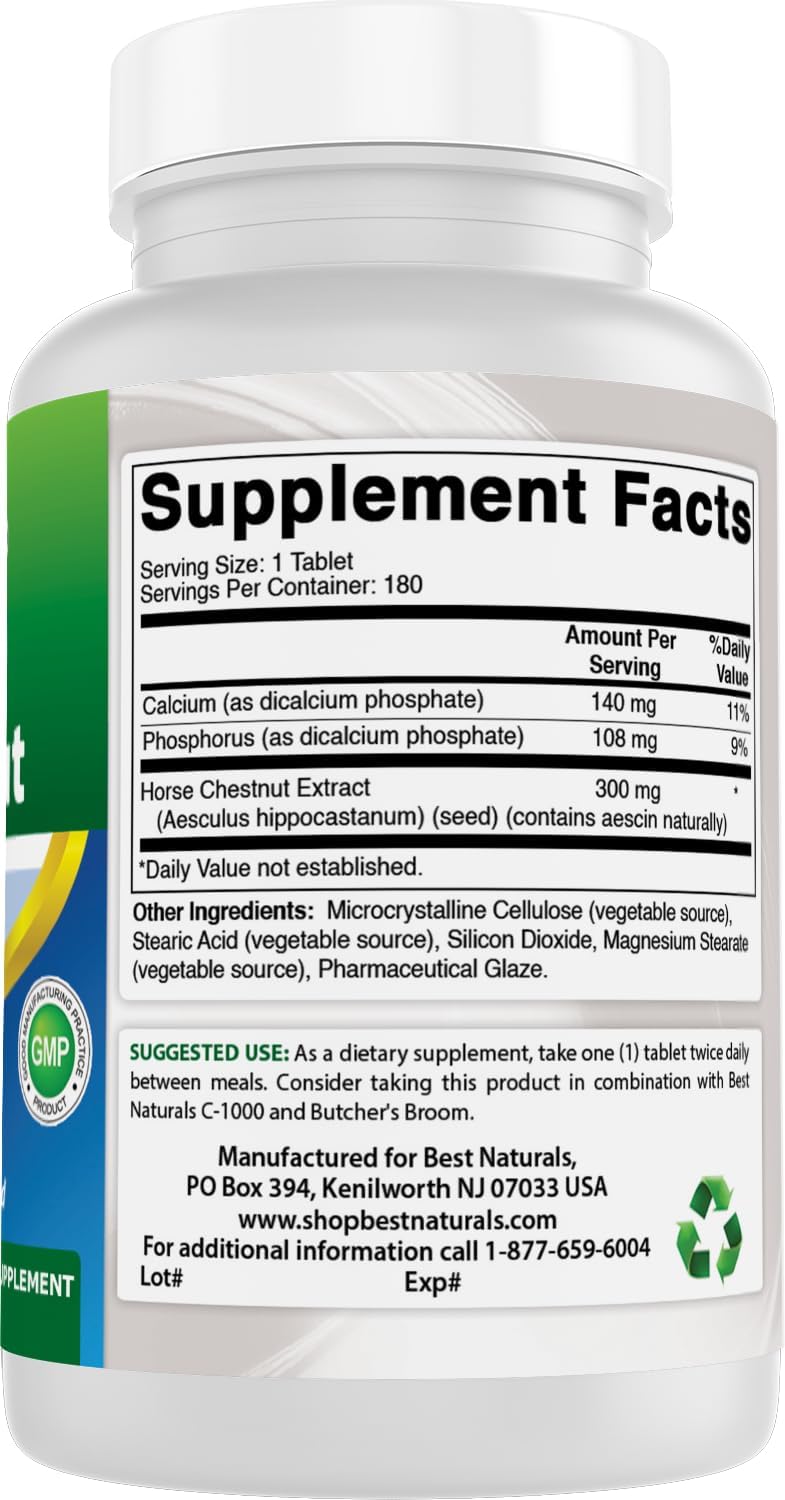 Best Naturals Extracto de Castaño de Indias 300 mg 180 Comprimidos