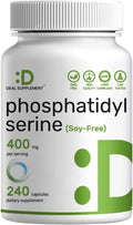 Fosfatidilserina 400mg, 240 Cápsulas – Lecitina de Girasol Sin Soja