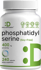 Fosfatidilserina 400mg, 240 Cápsulas – Lecitina de Girasol Sin Soja