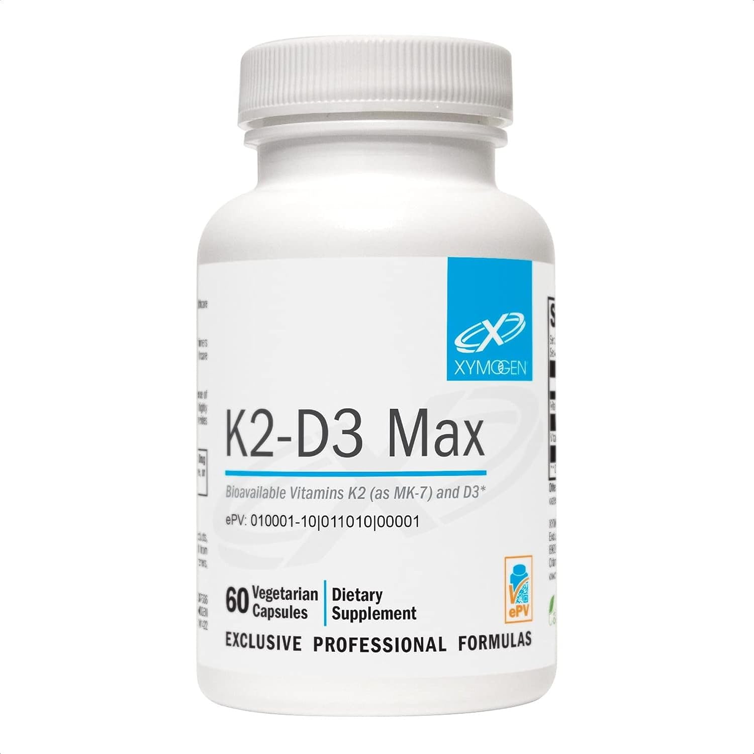 XYMOGEN K2-D3 Max - Vitamina D3 y K2 (MK-7), 60 cápsulas