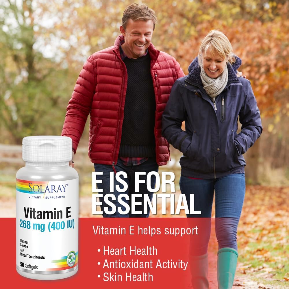 SOLARAY Vitamin E d-Alpha Tocopherol 268 mg (400 IU) - 50 Softgels