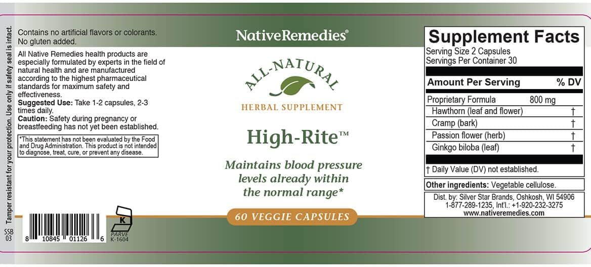 Native Remedies High-Rite - Suplemento Cardiovascular (2 Pack)