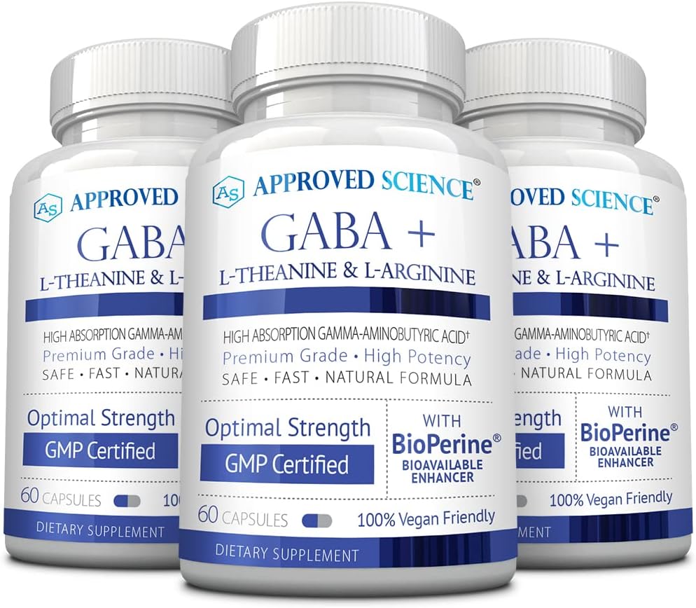 Approved Science GABA+ - Promueve la Calma, Mejora el Sueño, Equilibra el Estado de Ánimo - 360 Cápsulas Veganas