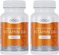 Omax3 Vitamina D3 de Alta Potencia 5,000 IU (125 mcg) - Huesos Fuertes, Músculos y Articulaciones, Salud del Corazón, Inmunidad - 30 Cápsulas Blandas