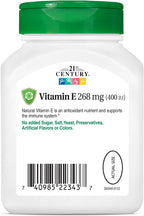 21st Century Vitamins Vitamina E 400 UI, 110 Cápsulas Blandas
