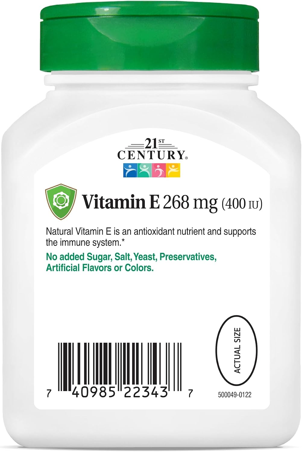 21st Century Vitamins Vitamina E 400 UI, 110 Cápsulas Blandas