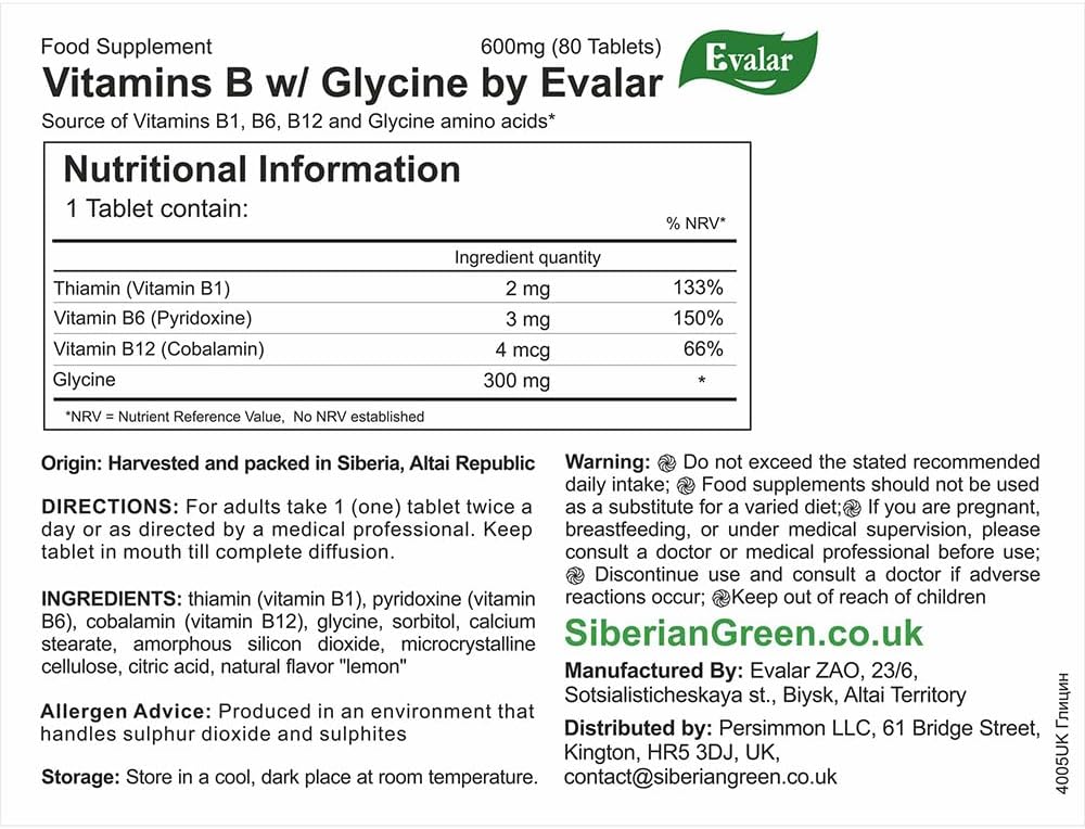 Glycine Forte de Evalar – 60 comprimidos