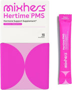 Hertime PMS - Apoya un Ciclo Menstrual Saludable - con Minerales, Raíz de Peonía, Ginseng Siberiano - Sin Azúcar - 15 Sobres - Limonada de Frambuesa