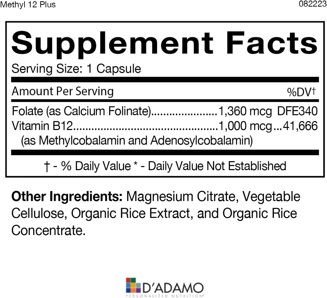 D'Adamo Personalized Nutrition Methylation Stack