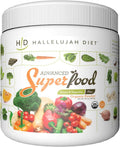 Advanced SuperFood, Mezcla de Verduras y Hortalizas Orgánicas en Polvo – Natural, 240 g, de Hallelujah Diet