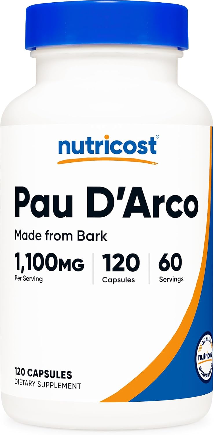Nutricost Pau D'Arco Corteza Interior 1100mg, 120 Cápsulas Vegetarianas (60 Dosis) - No Transgénico y Sin Gluten