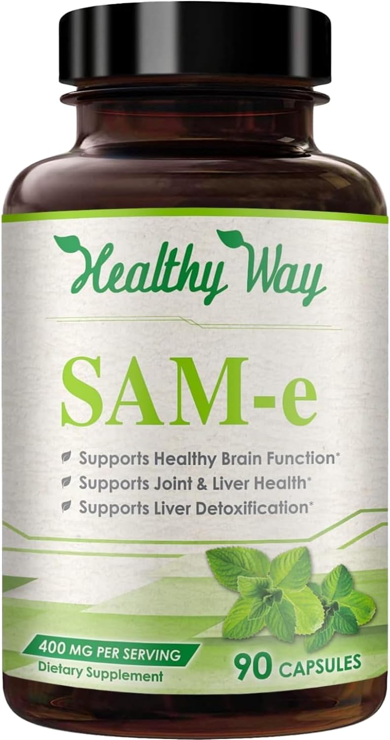 HealthyWayRx SAM-e 400 mg Cápsulas - S-Adenosilmetionina de Fácil Absorción (90 Cápsulas)