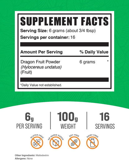 BulkSupplements.com Polvo de Fruta Dragón - – Versatilidad en la Cocina: Puedes usarlo en batidos, smoothie bowls, – Image 2