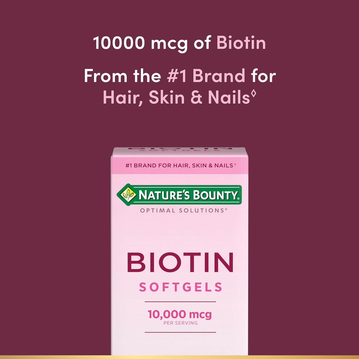 Nature's Bounty Biotina 10000mcg - 90 Cápsulas Blandas de Liberación Rápida