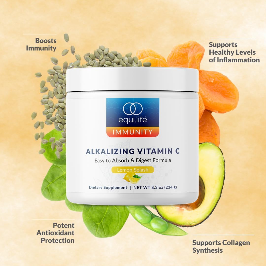 Equilife Alkalizing Vitamin C Supplement, Lemon Splash, 30 Servings | 2500 mg por ración