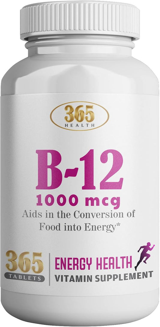 365 Health by HEALTHLIFE Vitamina B12 1000mcg – 365 Comprimidos de Rápida Disolución