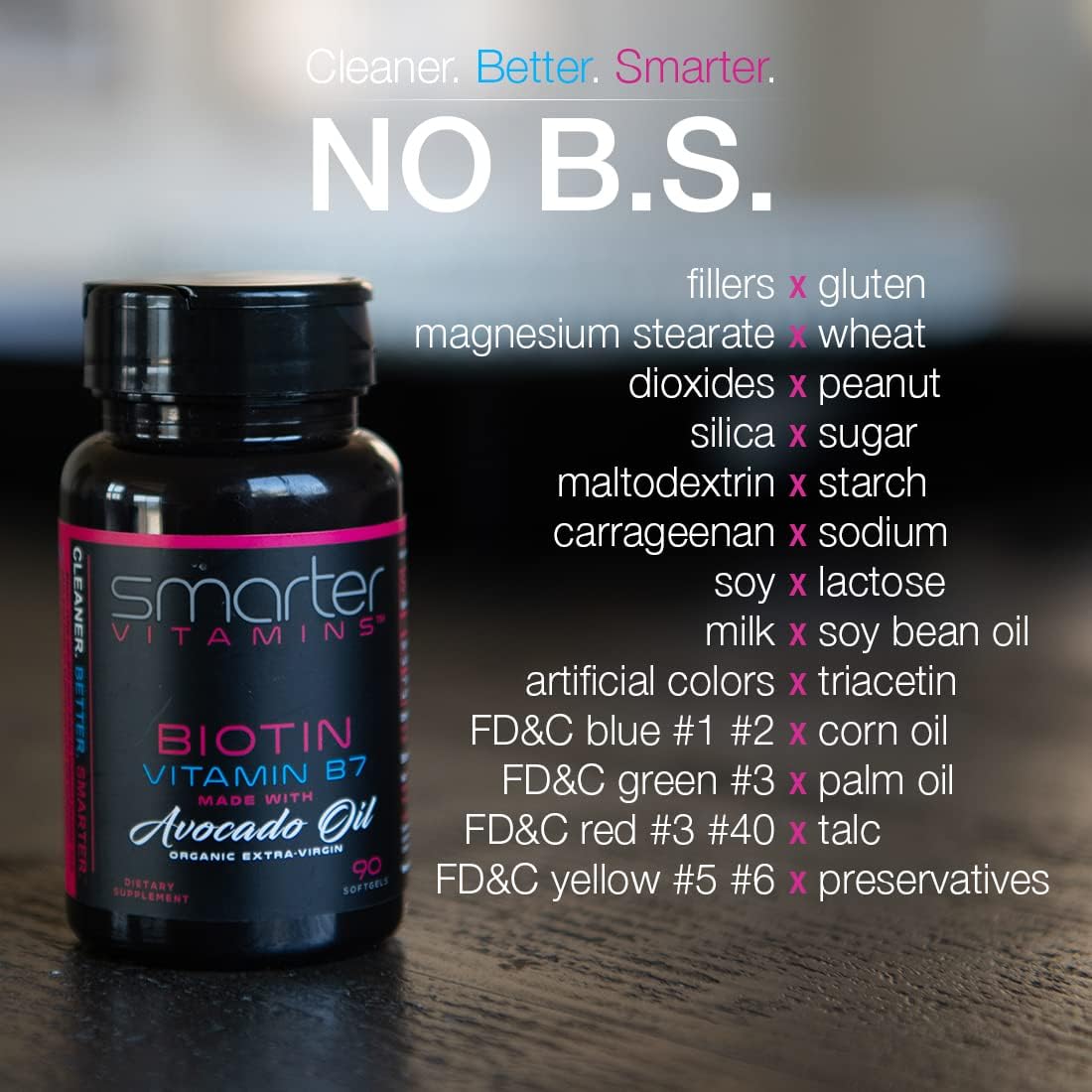 SmarterVitamins Biotina 5000mcg con Aceite de Aguacate - 180 Cápsulas Blandas (2 Envases de 90)