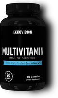 Ekkovision Multivitamin, Sin Hierro, 270 Cápsulas Vegetales (90 Dosis)