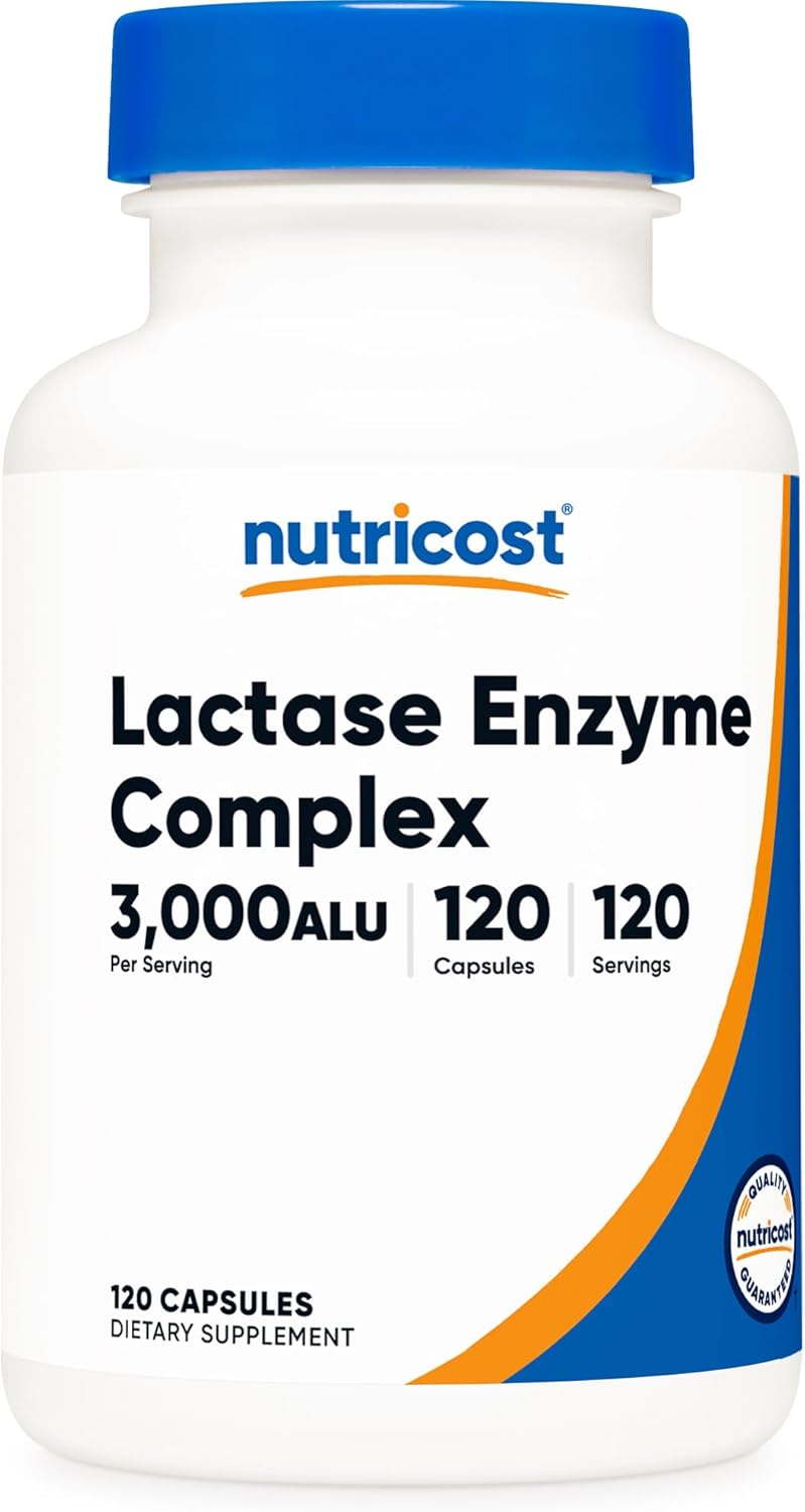 Nutricost Complejo de Enzima Lactasa 3.000 FCC ALU, 120 Cápsulas Vegetarianas – Sin Gluten, No-GMO