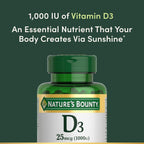Vitamin D3 1000 IU – 120 Softgels – Nature's Bounty