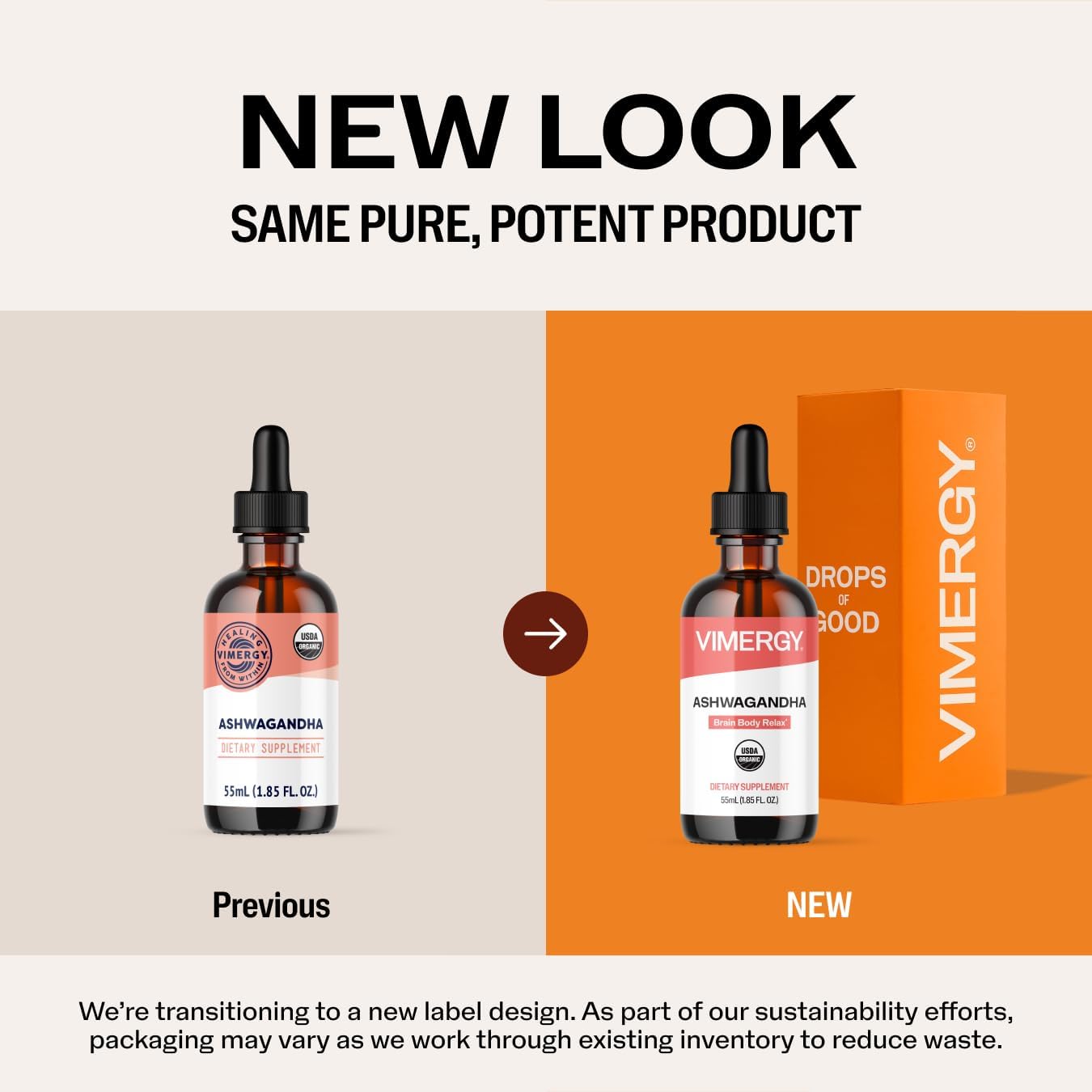 Vimergy Extracto Líquido de Ashwagandha Orgánico USDA – 55 ml