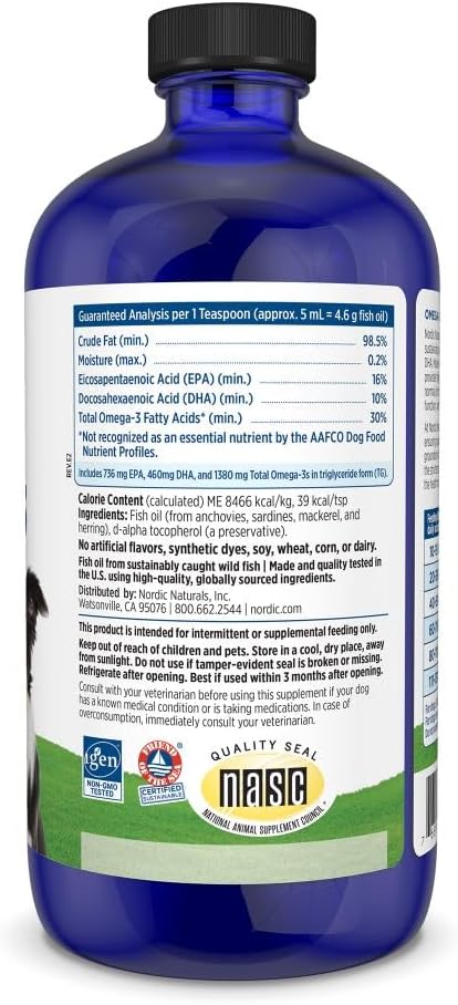 Nordic Naturals Omega-3 Pet - Aceite de Pescado para Perros (473 ml)