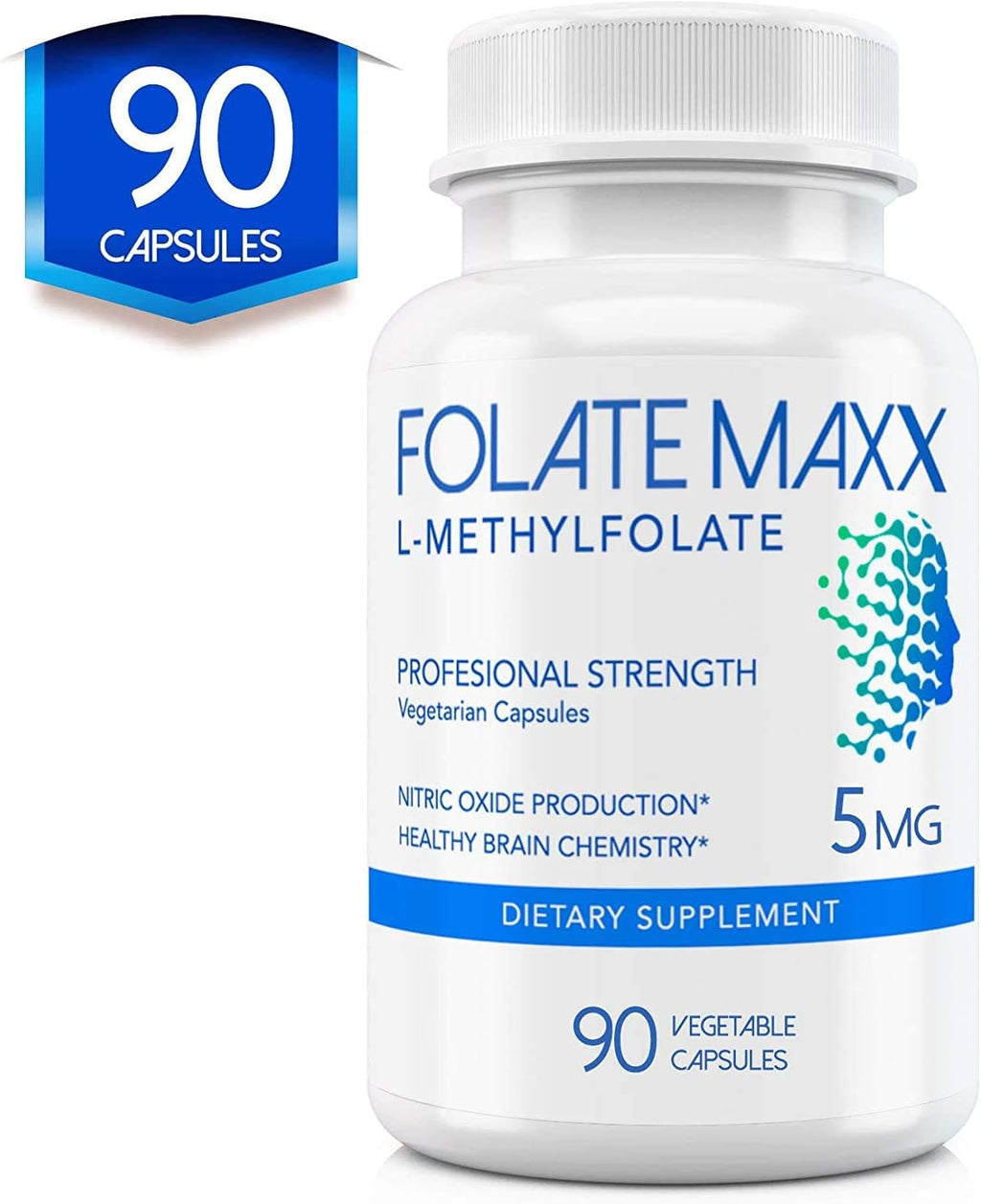 FolateMaxx L-Metilfolato 5mg, 90 Cápsulas – Complemento de Metilfolato Activo
