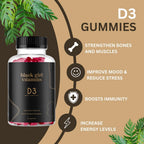 Black Girl Vitamins - Gomitas de Vitamina D3, 2000 IU (50 mcg), Apoyo Inmunológico, Energía y Huesos, Sin Gluten
