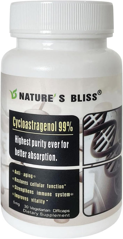 Nature'sbliss Cycloastragenol 99% 5mg - 30 Cápsulas con Tecnología DRcaps – Image 1