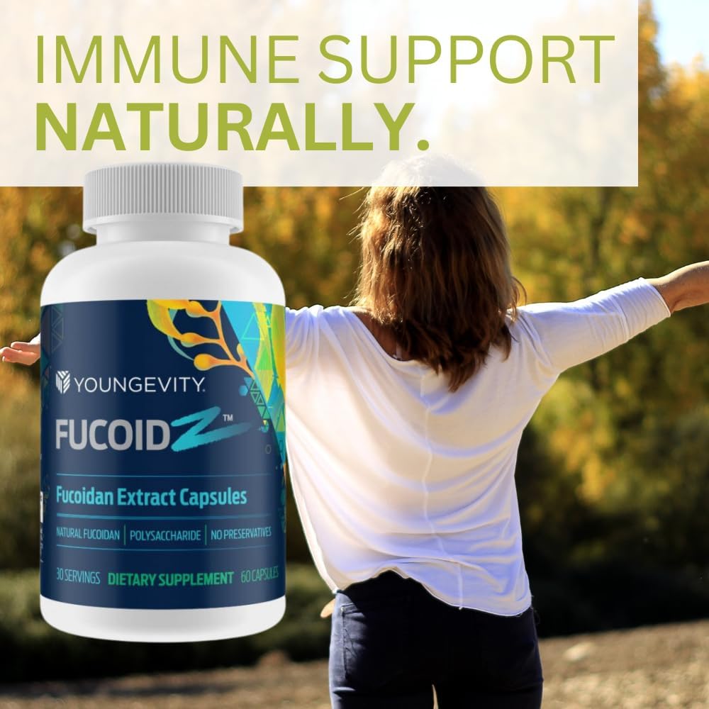 Youngevity FucoidZ - Organic Maritech Fucoidan Pure Extract and Cofactors (Vitamin C, Zinc, Elderberry + Botanical Blend) - Immune Support - Super Antioxidant - 60 Capsules