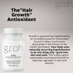 Groh Daily Vitality Boost - Suplemento Natural para Cabello, Piel y Uñas con Hongos y Antioxidantes - 60 Cápsulas