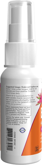NOW Foods, Vitamina B12 liposomal en espray con ácido fólico, TMG y B6, 59 ml (2 oz líq.)