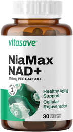 Vitasave NiaMax NAD+ 300mg - 30 Cápsulas - Suplemento de Niacinamida Ribósido